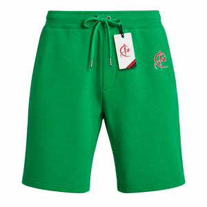 <b>Men's</b> Solid <b>Green</b> Cotton <b>Shorts</b> With Drawstring Waist And Pockets Casual Style Mid Rise Knitted Fabric With Cheap Price & OEM - Product Image 1
