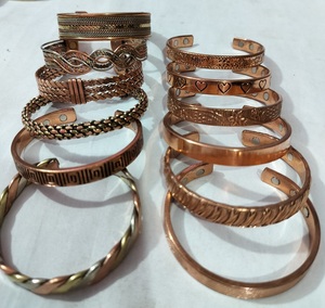 2026 Stock Bracelet New Design Magnetic Solid <b>Copper</b> Cuff Bracelet Triple Twisted Rope Knot Arthritis <b>Copper</b> Bracelet Magnetic - Product Image 3
