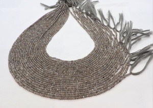 Cuentas redondas de piedra lunar gris natural de 2 mm con microfacetado para la fabricación de joyas, cuentas de cristal sueltas al por mayor. - Product Image 2