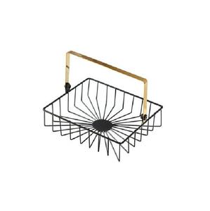 Panier en fil métallique noir tendance pour la décoration de la cuisine et du salon, taille et forme personnalisées - Product Image 1