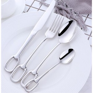 Juego de Cubiertos de Lujo en Oro Rosa, Acero Inoxidable 18/10, Juego de Cubiertos con Mango de Estribo, Cuchara, Tenedor y Cuchillo para Hotel, Restaurante, Boda - Product Image 5