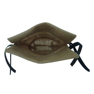 Bolsa con cordón de vino de yute inferior Rectangular con impresión de logotipo personalizado para regalo, promoción, bolsa de lino de arpillera ecológica - Product Image 6