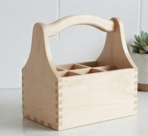 Organisateur de comptoir en bois marron clair style scandinave pour ustensiles de cuisine - Product Image 4