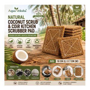 AQUA VRIKSHA Estropajo de Cocina de Fibra de Coco Natural 3 x 4 Pulgadas |   Estropajo Ecológico Biodegradable para Lavar Platos y Limpiar - Product Image 2