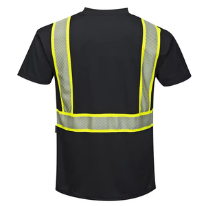 Custom Made Safety Workwear Men's High <b>Vis</b> Reflective Breathable Quick Dry Short Sleeve <b>T</b>-<b>Shirt</b> Made in Pakistan Safety <b>Shirts</b> - Product Image 4