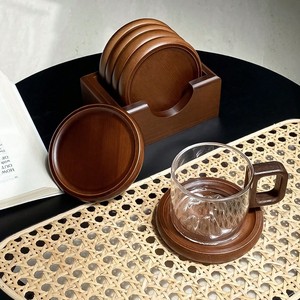 Neat Finish Wooden Coasters Round Set Heat Resistant Drink Pad for Coffee Tea Mug Glass Non Slip Table Guard Dining Kitchen Home - Product Image 5