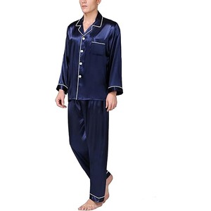 Ensemble de pyjama pour homme en 2 pièces, manches courtes, col rond, short, taille élastique, doux, respirant, léger, pyjama d'été - Product Image 2