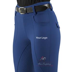 Leggings Ecuestres Funcionales para Mujer con Bolsillos Dobles para Teléfono, Leggings de Montar a Caballo con Asiento Completo de Silicona - Product Image 1