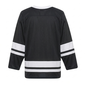 Wholesale custom black Ice Hockey Jersey Breathable Mesh Fabric v neck jersey durable mesh fabric team sports <b>athletic</b> top - Product Image 2