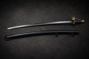 ดาบเหล็กโค้งตกแต่งสไตล์สงครามกลางเมืองอเมริกัน พร้อมปลอกโลหะ - Product Image 2