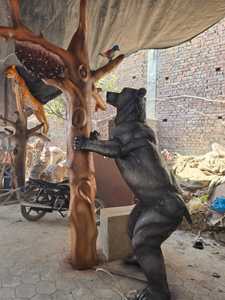 Escultura de Oso de Fibra de Vidrio con Figura de Árbol, Arte Decorativo para Exteriores, Decoración Animal, Arte para el Retiro, Montaje en Suelo, Paquete de una Sola Pieza - Product Image 2