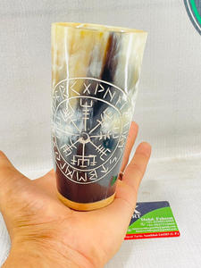 Verre à liqueur en corne de boeuf Viking naturel Verre à gobelet à boire Verre en corne de buffle naturel de haute qualité Personnaliser la taille par FWE - Product Image 2