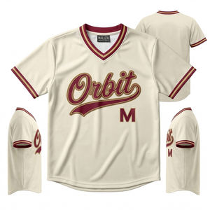 Maillot de baseball sublimé en gros, 100 % polyester, tissu interlock à séchage rapide, logo personnalisé, uniformes d'équipe pour les écoles - Product Image 2