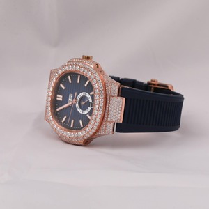 Montre de luxe sertie de diamants, montre en acier inoxydable, meilleure montre automatique mécanique de marque pour hommes, prix de gros - Product Image 2