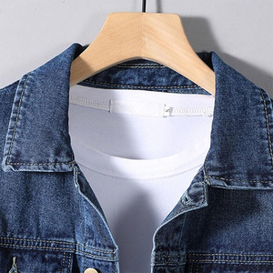 Men's Denim <b>Jacket</b> Casual Turn-down Collar Washed Solid Color Single Breasted Regular Fit Autumn Style - Product Image 4