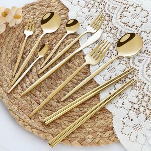 Contemporary Metal Cutlery Set Stainless Steel <b>Flatware</b> Dining Collection For Home Kitchen Restaurant Use - Product Image 5