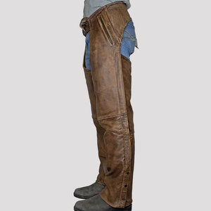 Horse <b>Riding</b> Suede Leather <b>Chaps</b> High Quality Durable Material Washed Men's Leather <b>Chaps</b> Wholesale Best Price With Custom Logo - Product Image 3