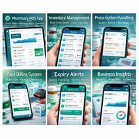 Aplicación Móvil POS Avanzada para Farmacias con Gestión de Recetas, Sistema de Facturación, Seguimiento de Inventario e Información de Ventas