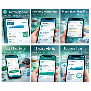 แอปพลิเคชัน POS สำหรับร้านขายยาขั้นสูง พร้อมระบบจัดการใบสั่งยา ระบบเรียกเก็บเงิน การติดตามสินค้าคงคลัง และข้อมูลเชิงลึกด้านการขาย - Product Image 1