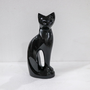Premium Aluminum Finish Cat Figurine Decoration Black Wine and White Sitting Style <b>Pet</b> <b>Urn</b> by EVANA - Product Image 4