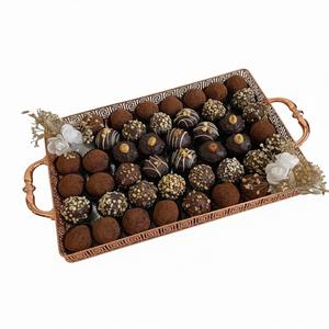 Plateau à chocolat en métal finition cuivre de qualité supérieure, élégant et décoratif, pour présentation de desserts et chocolats, à prix économique. - Product Image 1