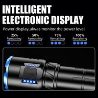 CITICITY Lampe de poche tactique rechargeable EDC avec clip, lampes de poche portables 2400LM avec marteau, 5 modes avec batterie 3800mAh
