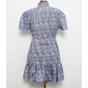 ชุดเดรสผ้าฝ้ายทำมือสไตล์อินเดีย ลายดอกไม้ สำหรับงานปาร์ตี้ ของขวัญเจ้าสาว  ชุดแฟชั่นผู้หญิง  ติดกระดุม  ผ้าธรรมชาติ - Product Image 6