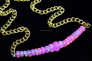 Perles d'opale rose éthiopienne incroyables, taille 4 mm-6 mm, semi-précieuses, lisses et polies, perles d'opale rose, perles d'opale rondes - Product Image 4