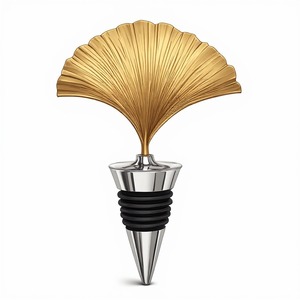 Tapón de Botella de Vino de Metal Premium con Diseño Escultural Moderno para Regalos de Lujo y Decoración de Bar Contemporánea - Product Image 4