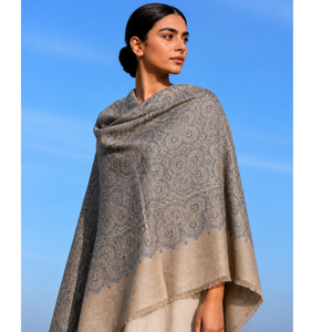<b>Woolen</b> Shawl <b>Scarf</b> Floral Solid Long Adjustable 100% Wool Winter Wrap 5 Piece Set Jacquard for Women - Product Image 1