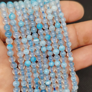 Wholesale High Quality Healing Crystal Gemstone Bead Blue Calcite Onyx Prehnite 4mm Round Loose Beads for DIY Bracelet <b>Necklace</b> - Product Image 1