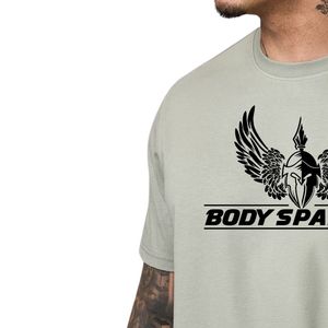 T-shirt imprimé en coton vert sauge pour homme, coupe classique, col rond, manches courtes, décontracté, respirant, streetwear, été - Product Image 4