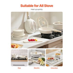Set di Pentole Antiaderenti da 17 Pezzi per Induzione con Manico Staccabile per Cucina Salvaspazio e Uso in Camper (Minimo 4 Pezzi) - Product Image 6