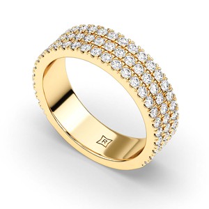 แหวนเพชรทรงกลมทองคำขาว 10K ดีไซน์ทันสมัยสำหรับทั้งชายและหญิง ของขวัญเครื่องประดับชั้นดีสำหรับผู้ชายและผู้หญิง คุณภาพส่งออกระดับพรีเมียม - Product Image 1