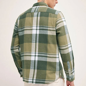 Chemises en flanelle foncée décontractées, respirantes, personnalisables, de bonne qualité, à manches longues, en coton, pour hommes - Product Image 5