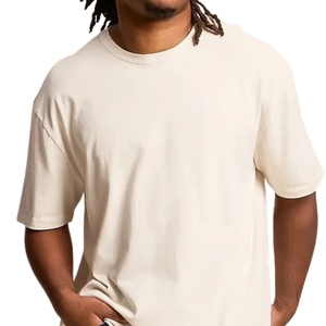 Camiseta de algodón extragrande para hombre, cuello redondo, manga corta, hombros caídos, ajuste relajado, informal, personalizada, al por mayor, jersey, top X1 - Product Image 6