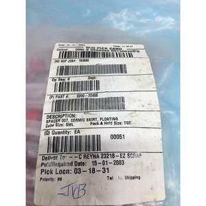 AMAT 0200-20456 <b>SPACER</b> 007 CERAMIC SKIRT FLOATING - Trusted Global Legacy Semiconductor Equipment and Parts at - Product Image 3