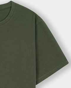 Premium Quality Heavyweight Textured <b>Waffle</b> Knit Men's Oversized Drop Shoulder Olive Green T <b>shirt</b> - Product Image 4