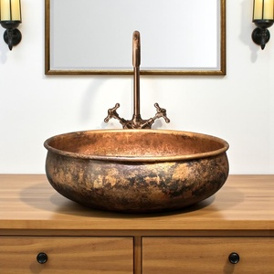 Proveedor de fregaderos de cobre, fregaderos de cobre al por mayor, lavabos de cobre, pedidos personalizados, exportación de fregaderos de cobre, lavabos de cobre hechos a mano - Product Image 1