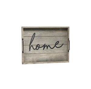 Wooden Serving Tray Rectangle Home Script Handpainted <b>Decorative</b> <b>Plate</b> Retro Style - Product Image 1