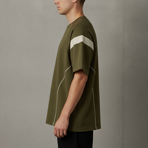 100% Cotton Oversized Drop Shoulder Long Short Sleeve Men's T-<b>Shirt</b> High Quality Eco-Friendly Anti-Pilling Heavyweight 220g Mock - Product Image 2