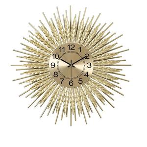 Horloge murale décorative en forme de feuille de soleil, horloge moderne en métal multicolore, accent élégant pour le salon - Product Image 4