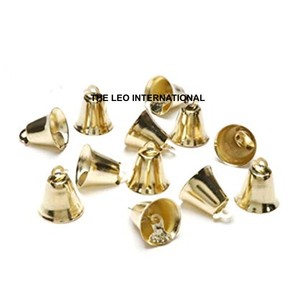 Christmas Bells Brass Golden Shiny Finish with <b>Red</b> Color <b>Ribbon</b> Jingle Bells Hanging Ornaments Tree Decoration Christmas Season - Product Image 3