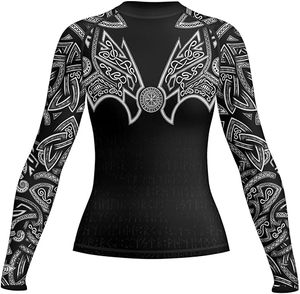 Custom Design Men's Long Sleeve Rashguard BJJ Compression Wear 100% Polyester Premium Quality OEM Service <b>Heat</b>-Transfer Printed - Product Image 1