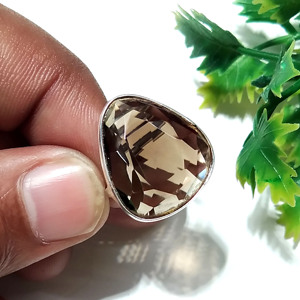 Natural Smoky Quartz Checker Cut <b>Ring</b>, Smoky Quartz Gemstone <b>Ring</b>, 925 Sterling Silver <b>Ring</b>, Handmade Statement <b>Ring</b> - Product Image 6