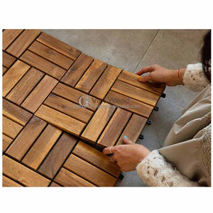 Carreaux de sol à emboîtement en bois d'acacia imperméable pour une utilisation intérieure et extérieure - Product Image 1