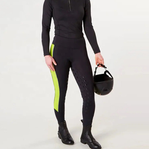 Culottes d'équitation pour femmes à taille haute avec assise intégrale en silicone, respirantes et extensibles, vente en gros - Product Image 4