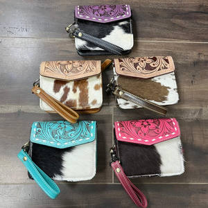 Nouveauté Mini Porte-Monnaie en Cuir Véritable Fait Main Mini Porte-Monnaie à Poignet de Haute Qualité en Cuir de Vache à Poils Mini Portefeuille pour Femmes - Product Image 4