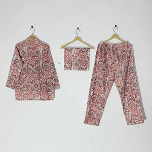 <b>Women's</b> Sustainable Cotton Night Suit - Ethnic Paisley Print - Global Wholesale Export Quality - Product Image 1