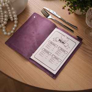 ที่ใส่เมนูหนังแท้พับได้ ดีไซน์หรูหรา คุณภาพระดับมืออาชีพ พร้อมระบบป้องกัน สำหรับร้านอาหาร คาเฟ่ โรงแรม รุ่น LMC-0187 - Product Image 5